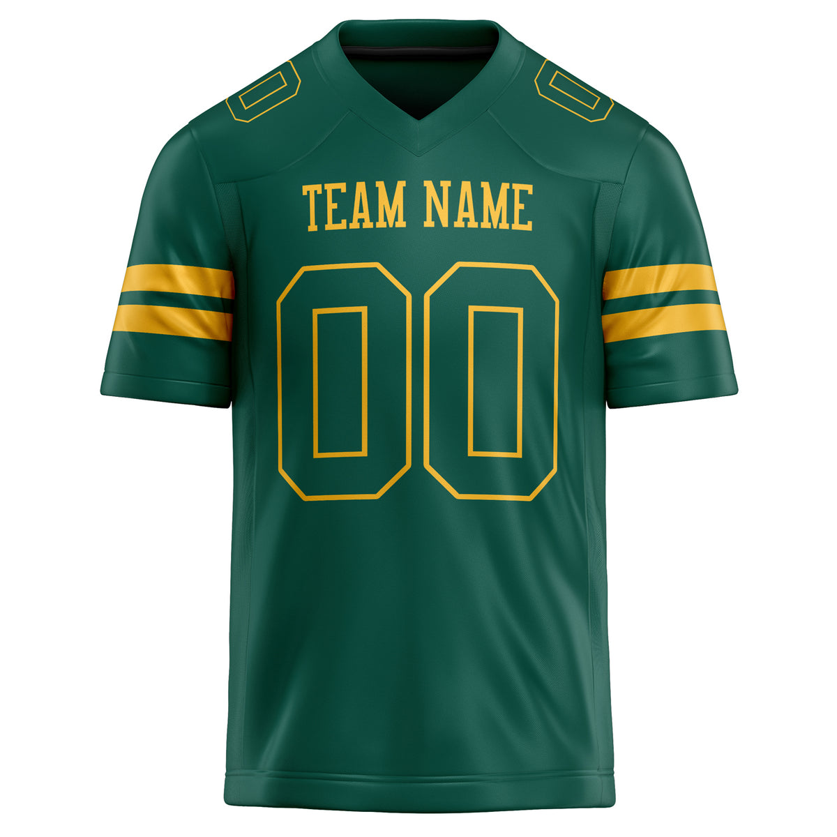 Custom Kelly Green gold Solid Colour Football Jersey