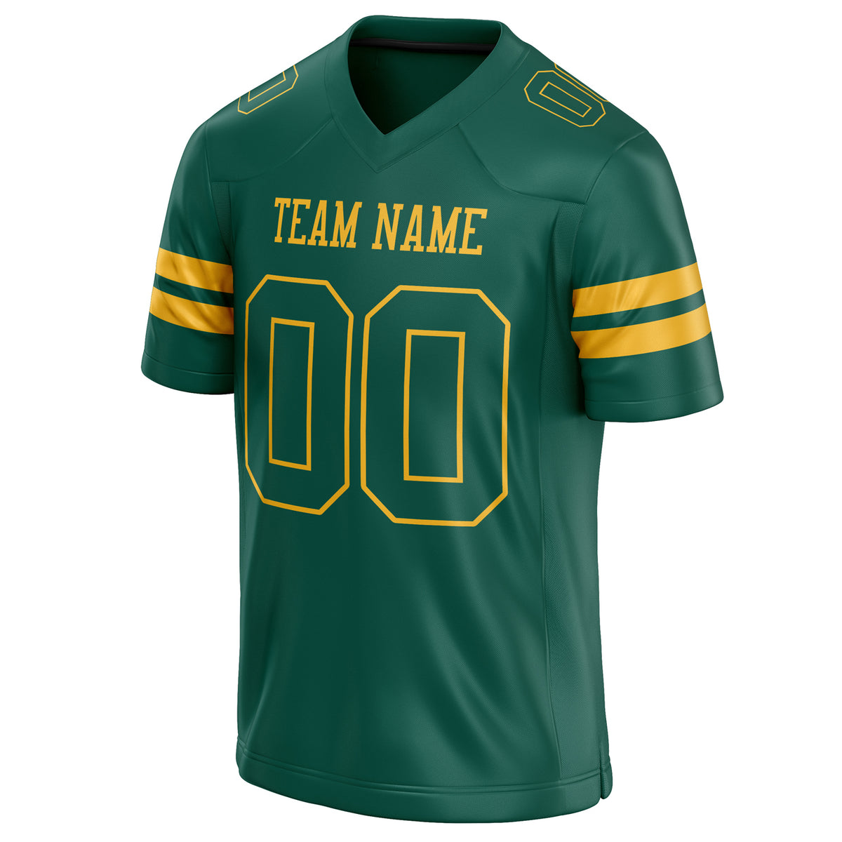 Custom Kelly Green gold Solid Colour Football Jersey