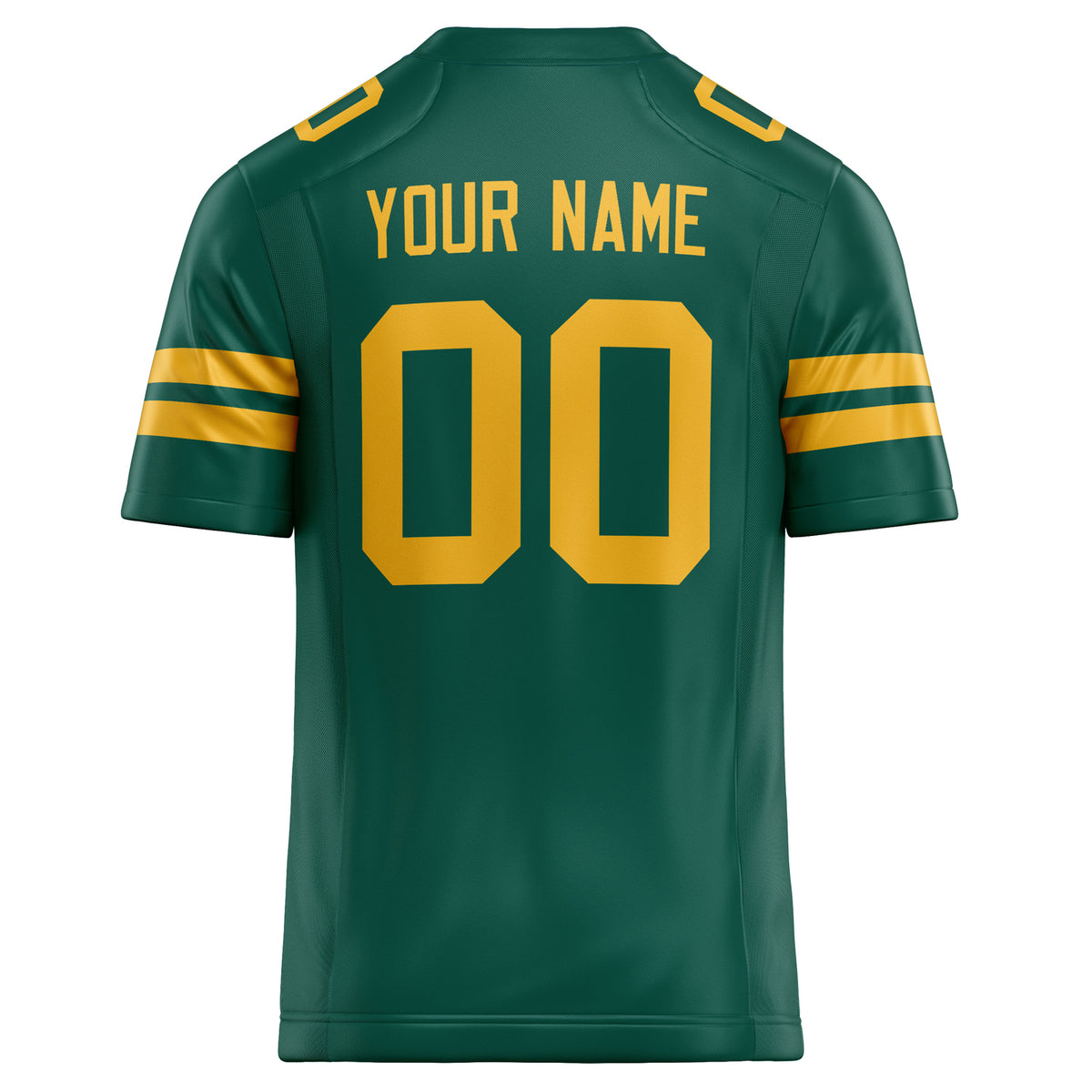 Custom Kelly Green gold Solid Colour Football Jersey