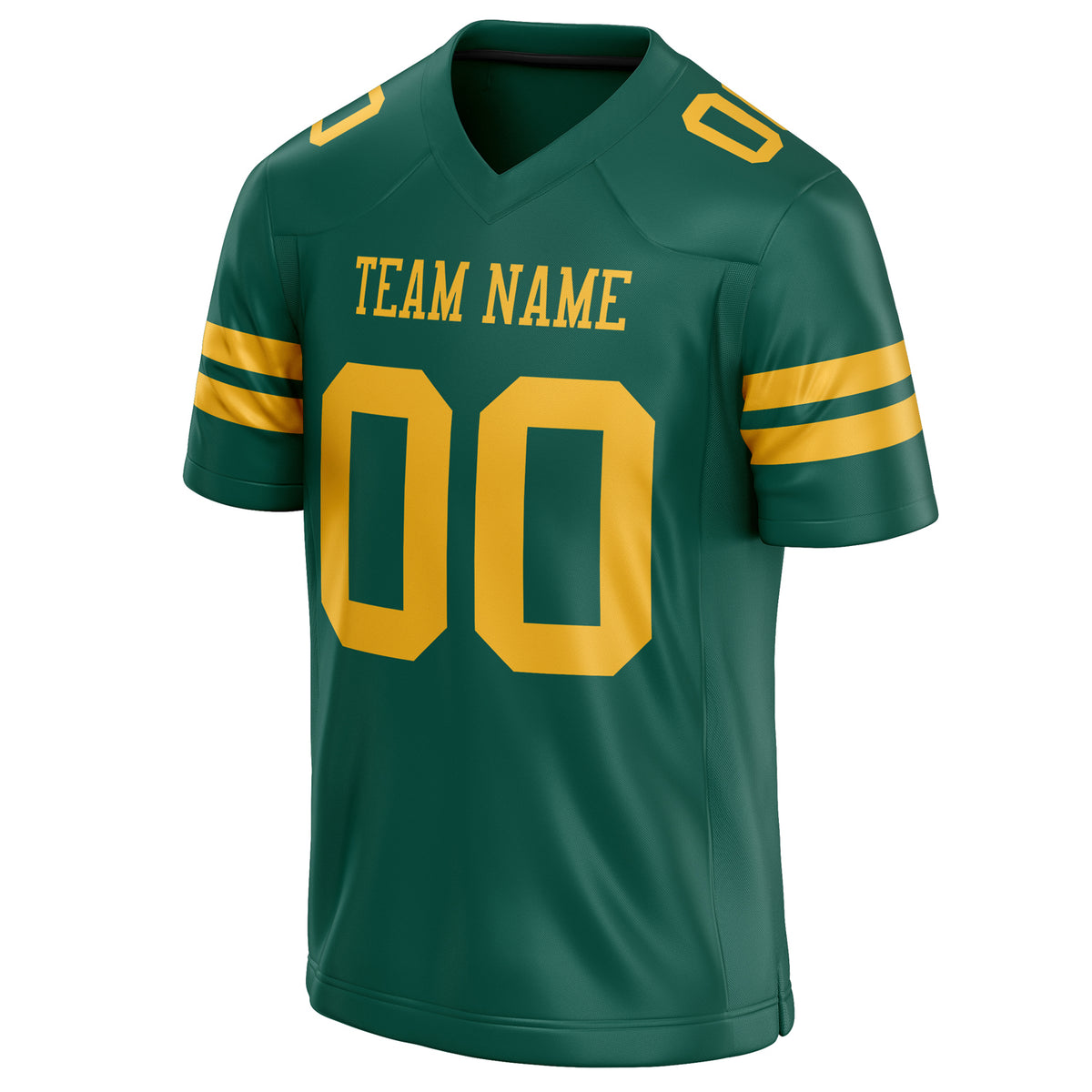 Custom Kelly Green gold Solid Colour Football Jersey