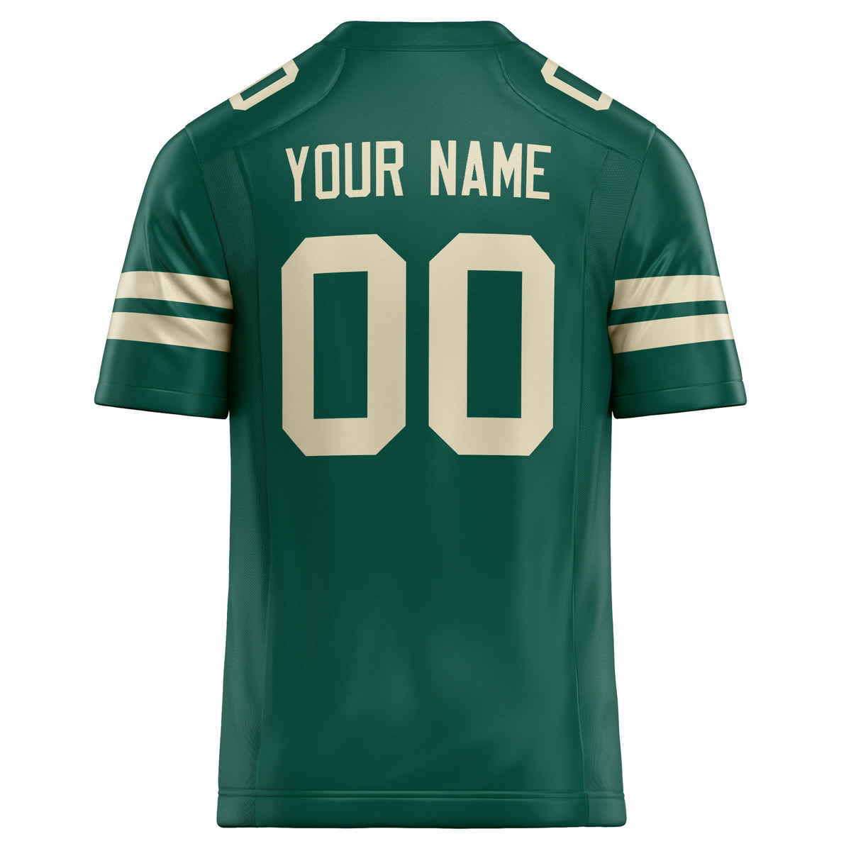 Custom Kelly Green cream Solid Colour Football Jersey