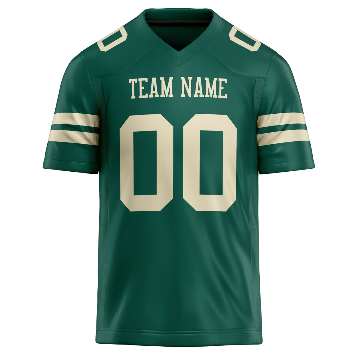 Custom Kelly Green cream Solid Colour Football Jersey