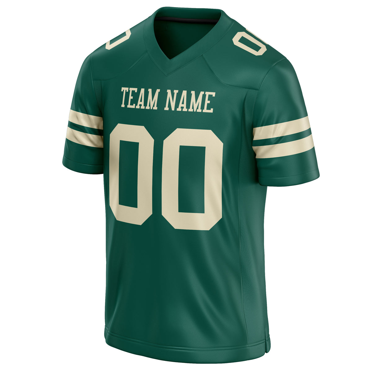 Custom Kelly Green cream Solid Colour Football Jersey