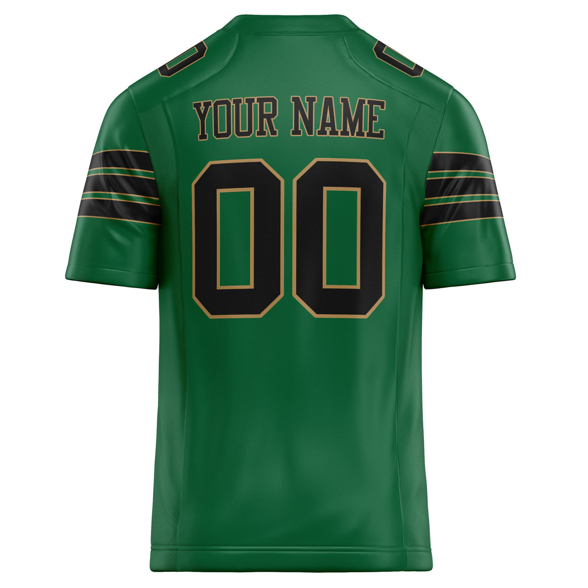 Custom Kelly Green Black Solid Colour Football Jersey