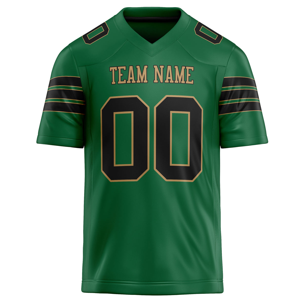 Custom Kelly Green Black Solid Colour Football Jersey