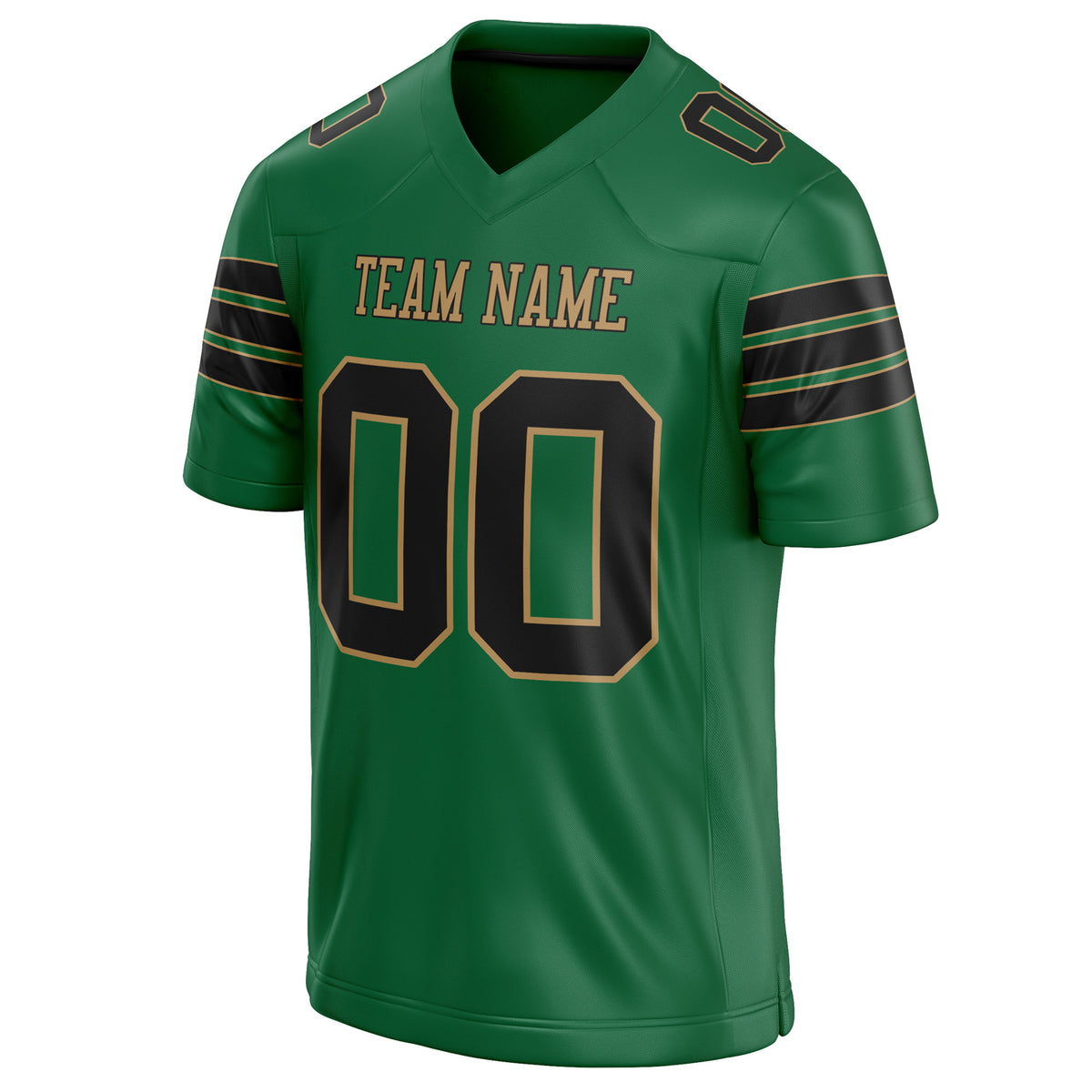 Custom Kelly Green Black Solid Colour Football Jersey