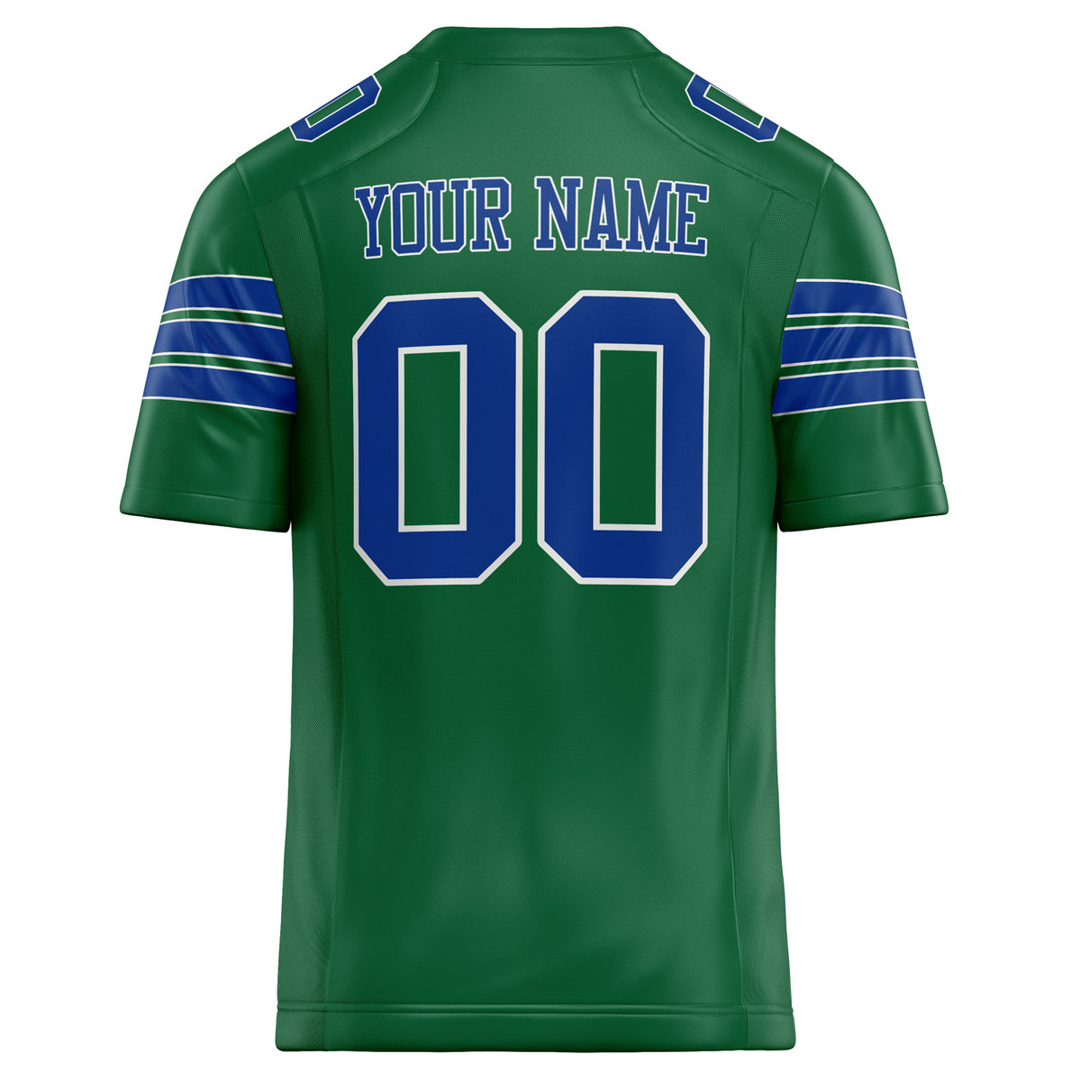 Custom Kelly Green royal Solid Colour Football Jersey