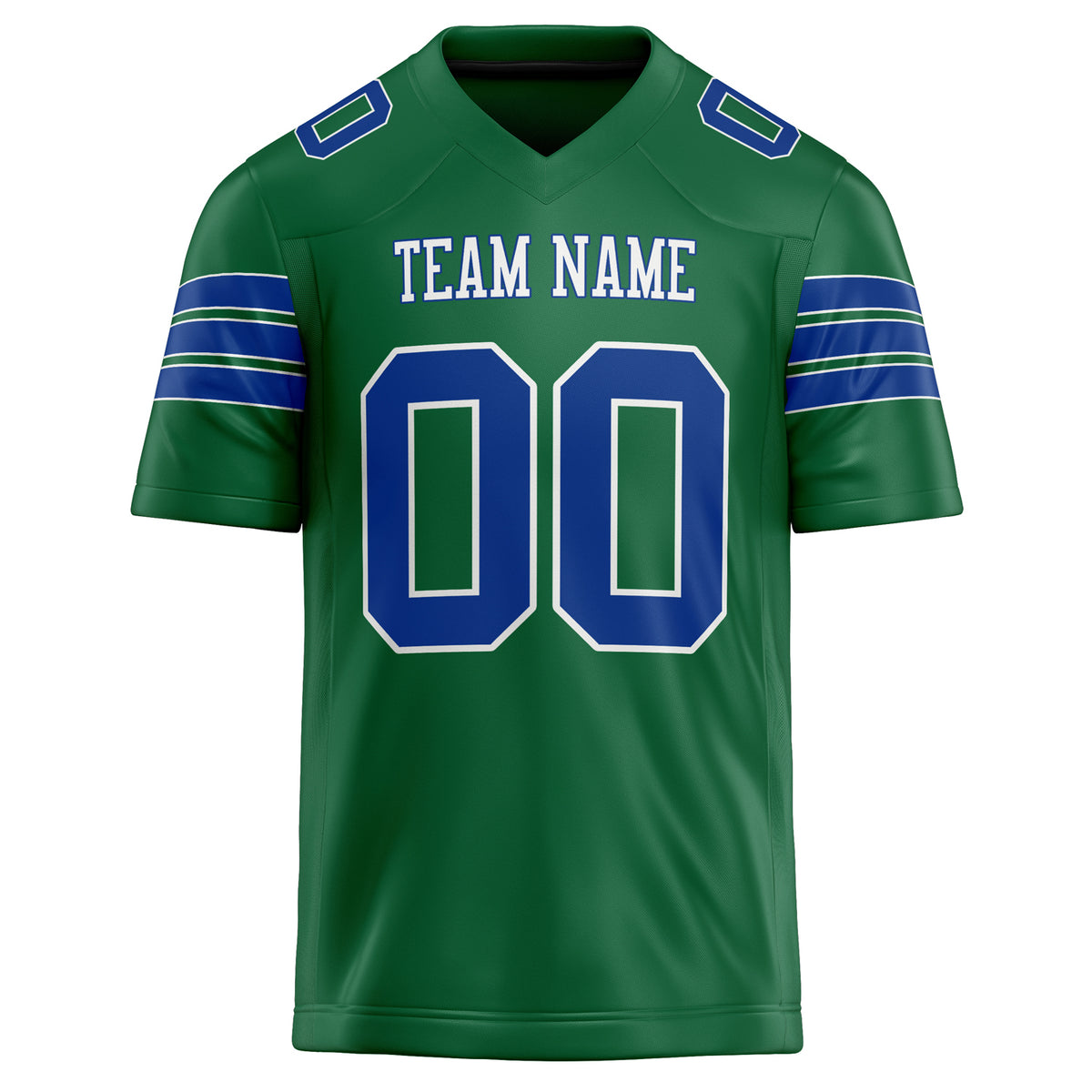 Custom Kelly Green royal Solid Colour Football Jersey