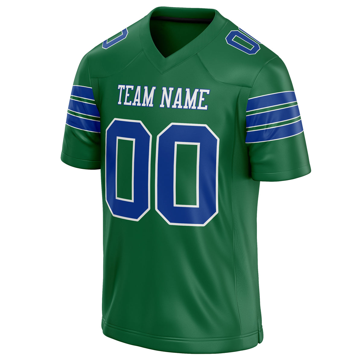 Custom Kelly Green royal Solid Colour Football Jersey