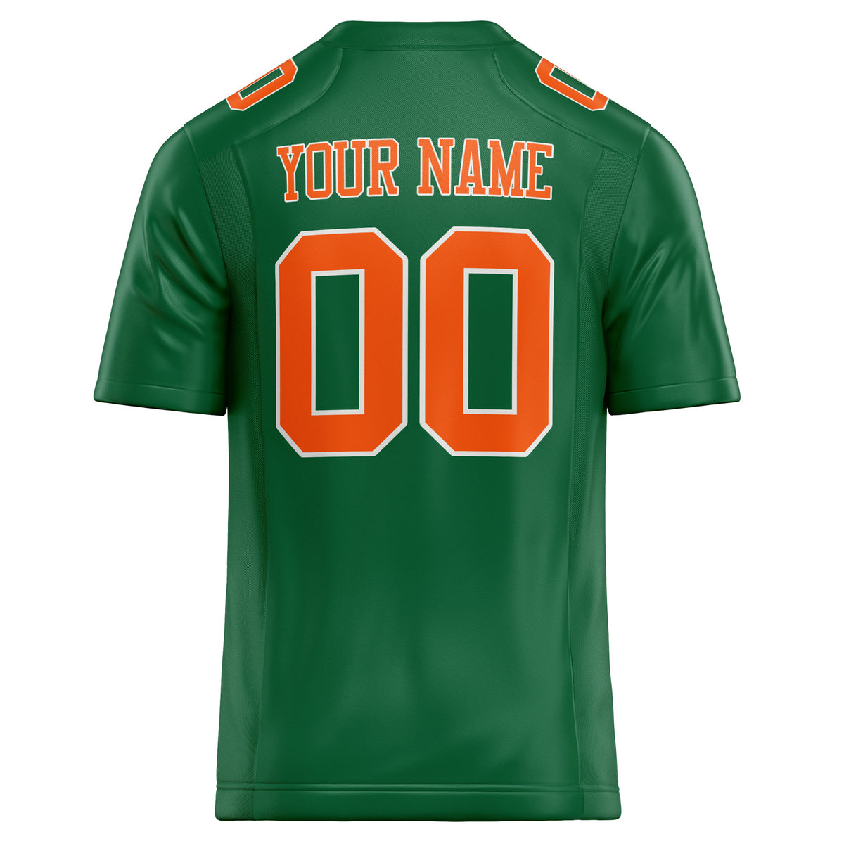 Custom Kelly Green orange Solid Colour Football Jersey