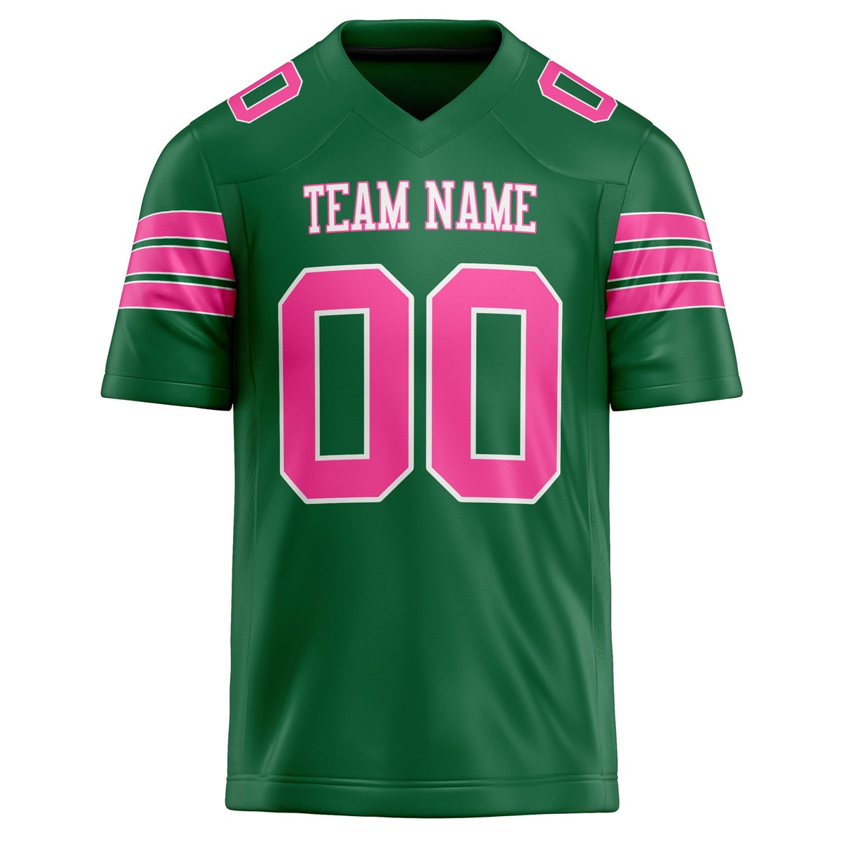 Custom Kelly Green pink Solid Colour Football Jersey