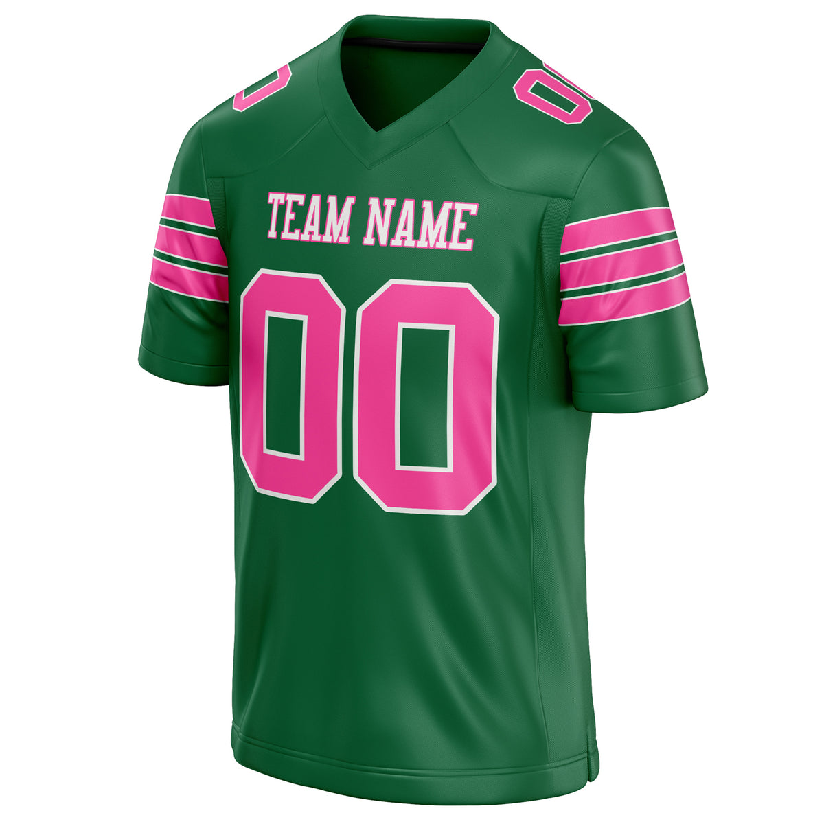 Custom Kelly Green pink Solid Colour Football Jersey