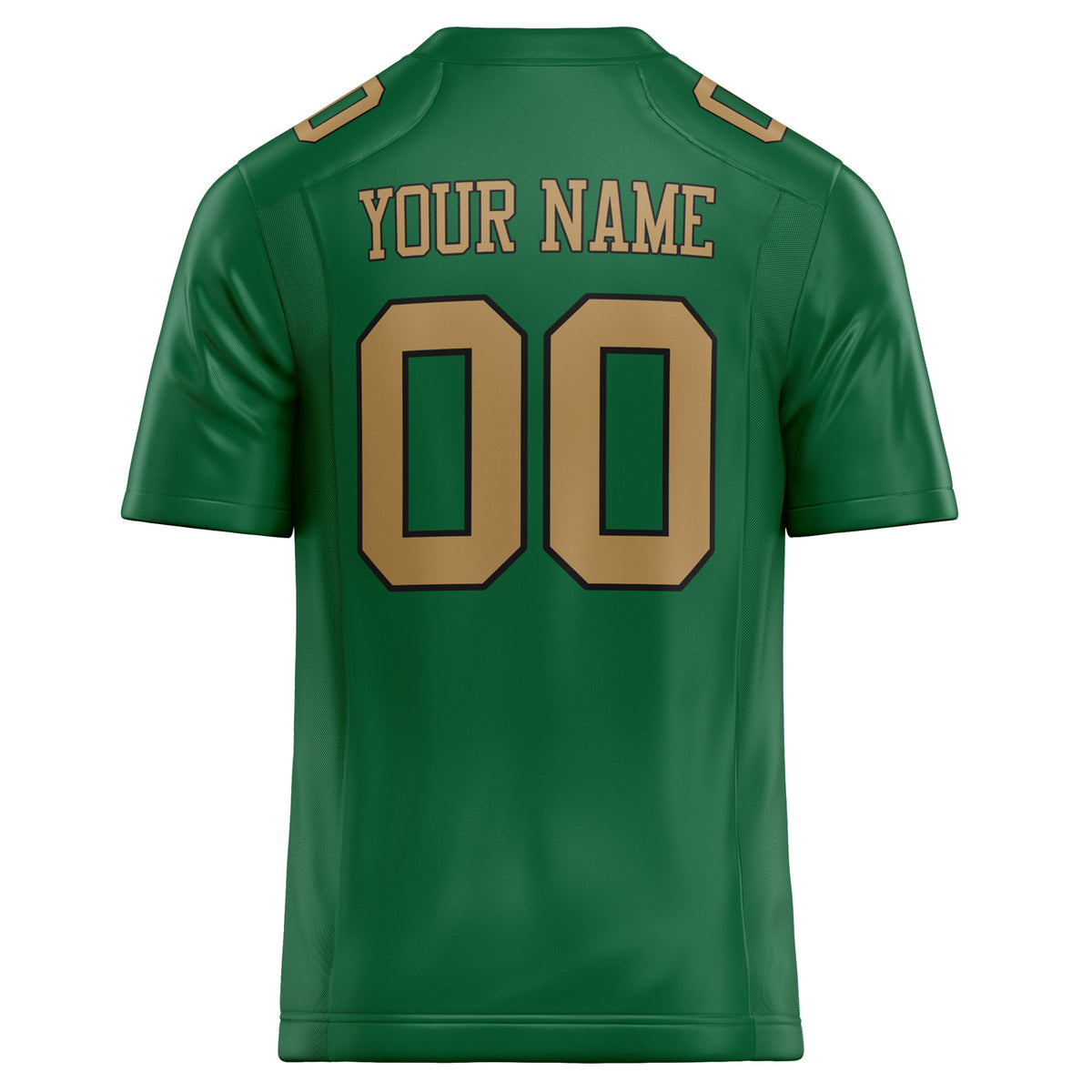 Custom Kelly Green old gold Solid Colour Football Jersey