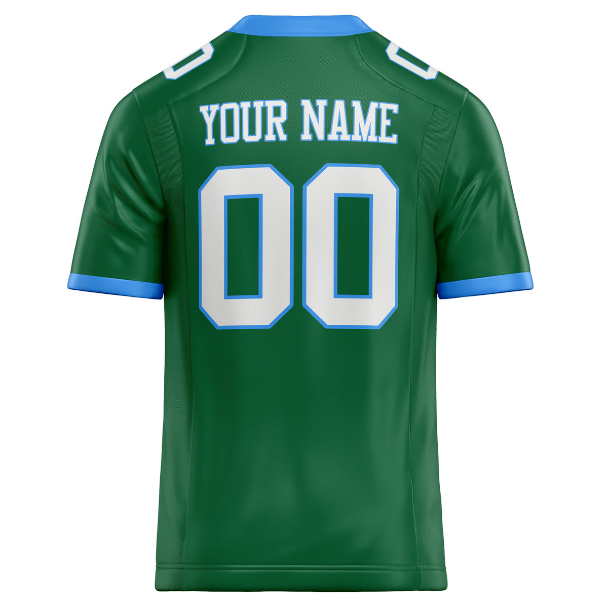 Custom Kelly Green White Solid Colour Football Jersey