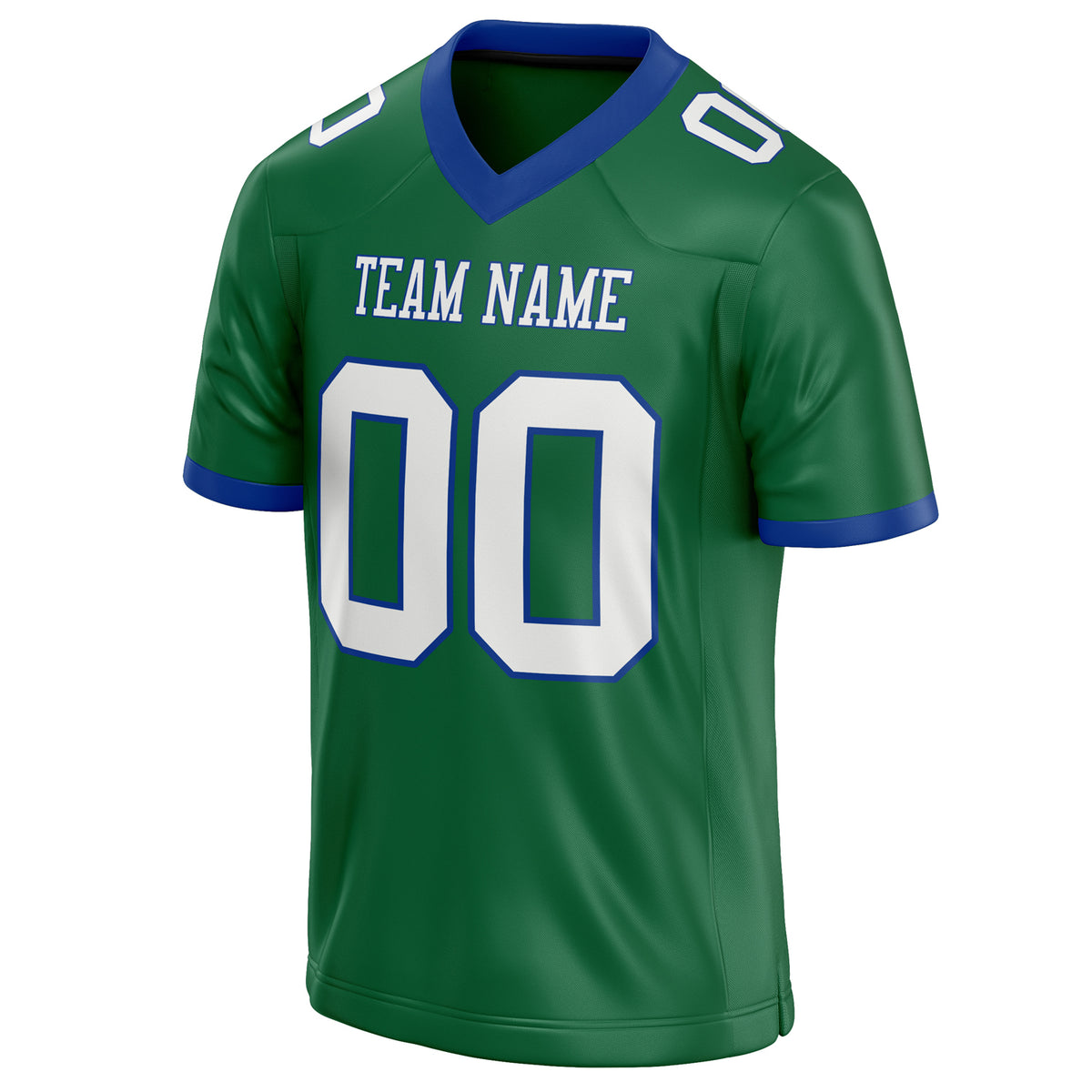 Custom Kelly Green White Solid Colour Football Jersey