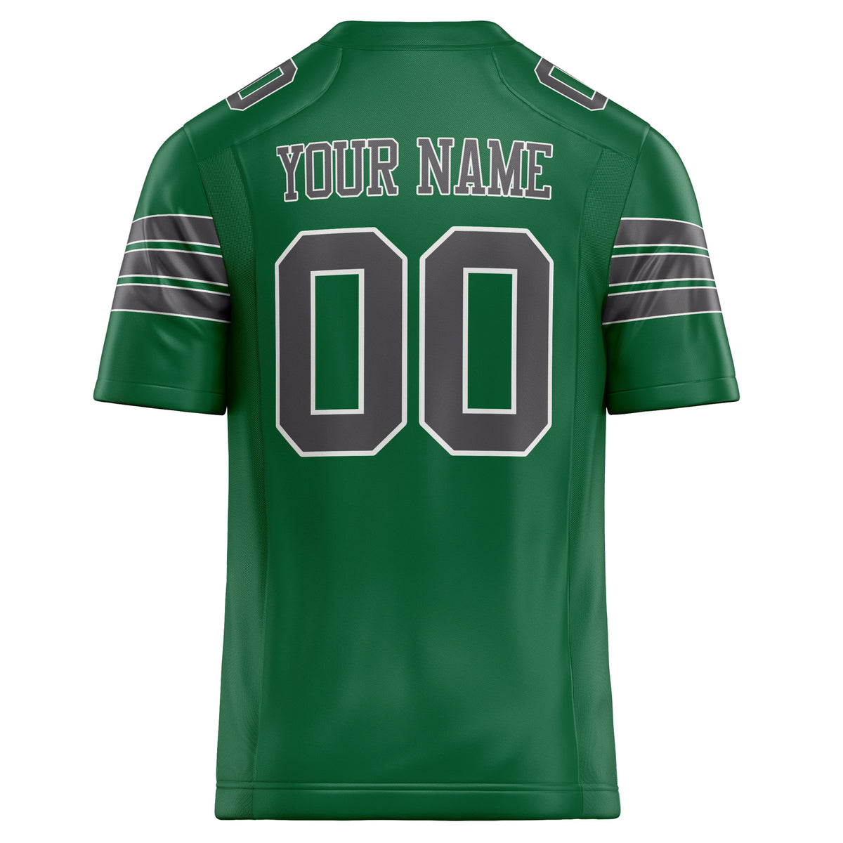 Custom Kelly Green gray Solid Colour Football Jersey