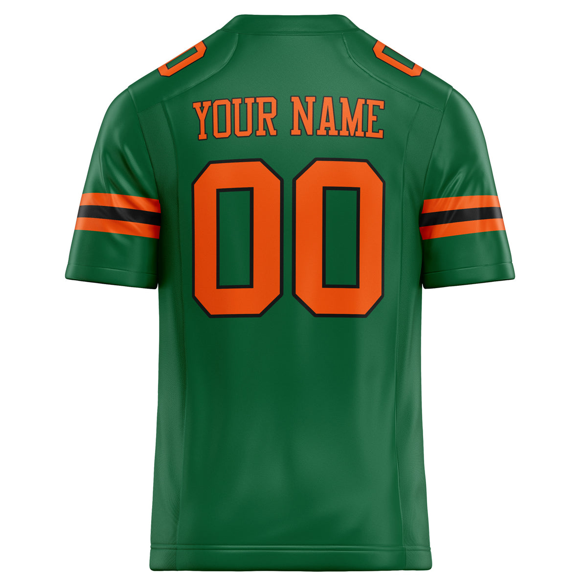 Custom Kelly Green orange Solid Colour Football Jersey