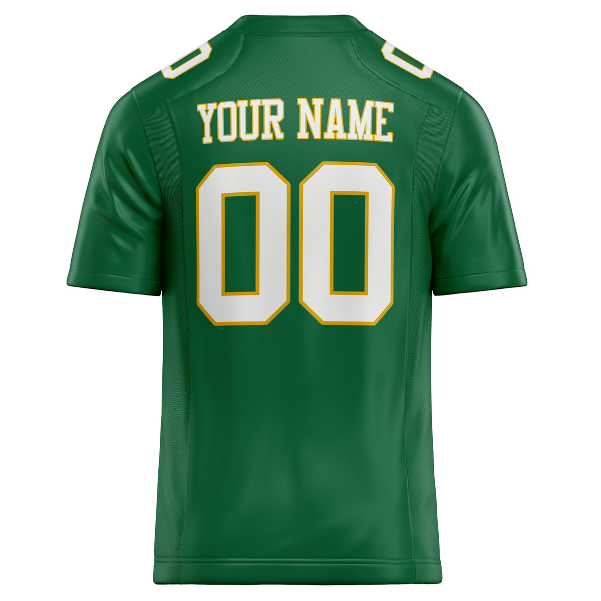 Custom Kelly Green White Solid Colour Football Jersey