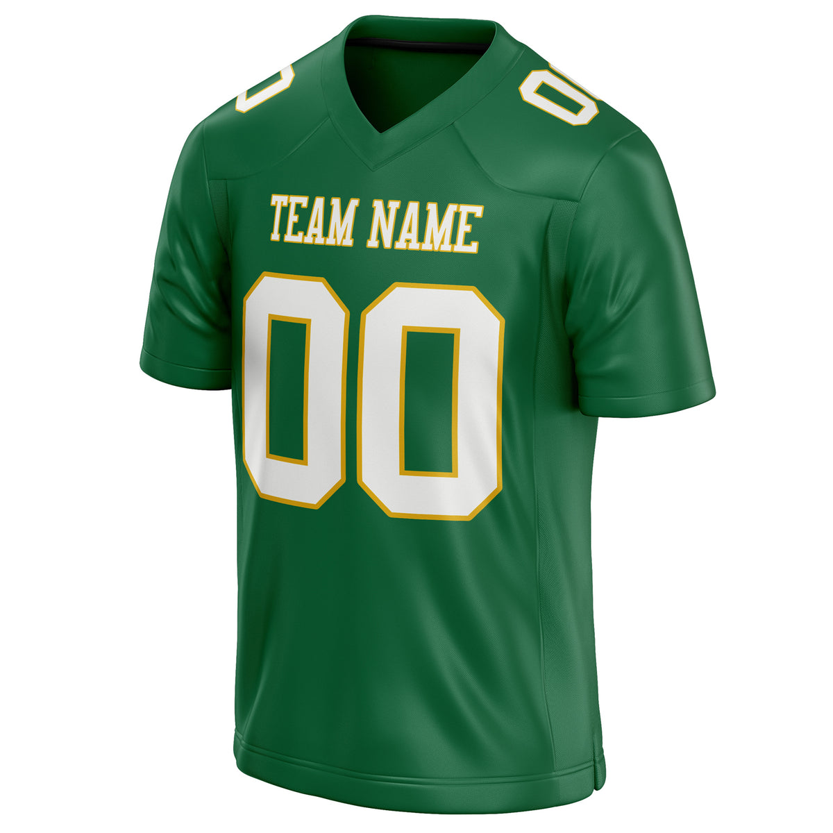 Custom Kelly Green White Solid Colour Football Jersey