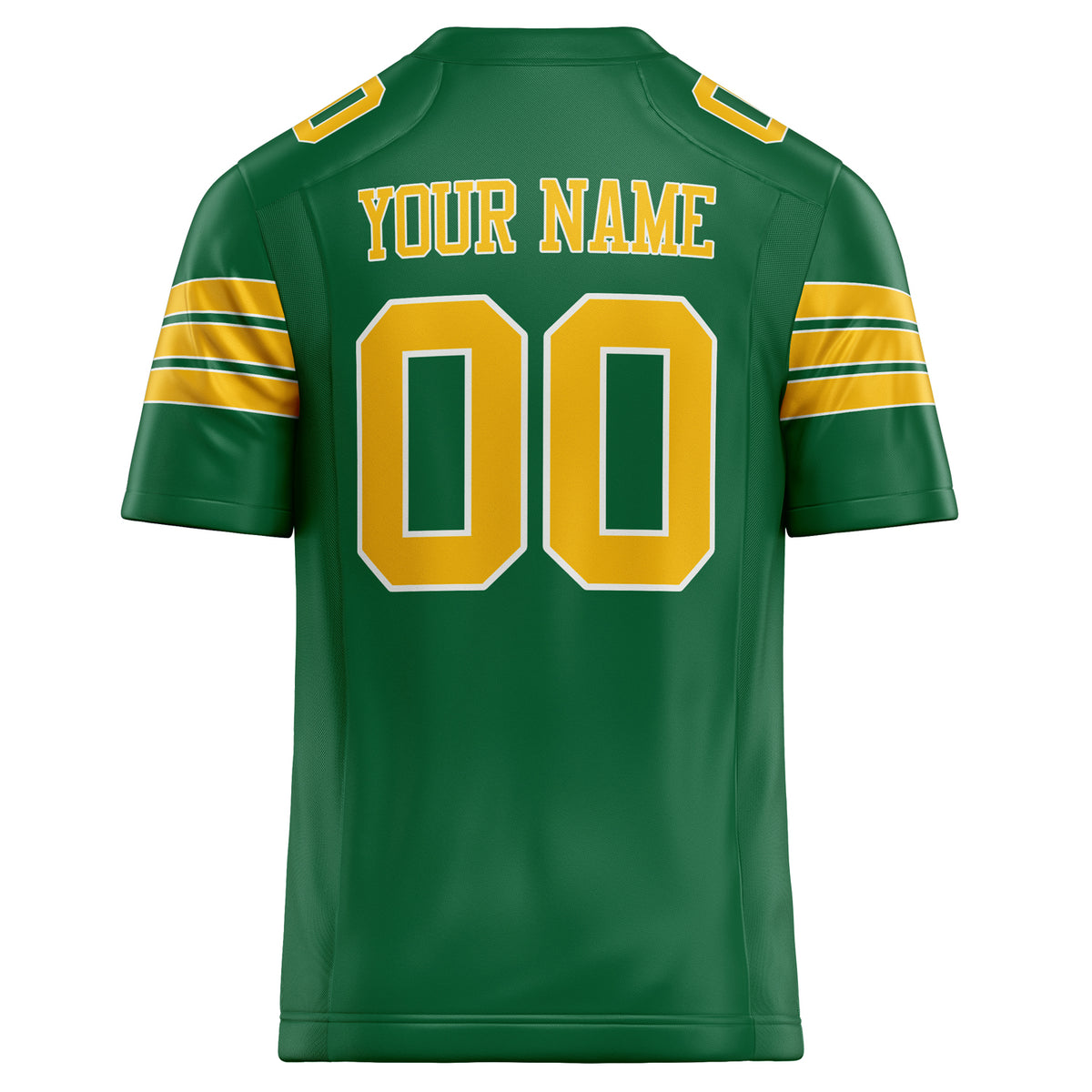 Custom Kelly Green gold Solid Colour Football Jersey