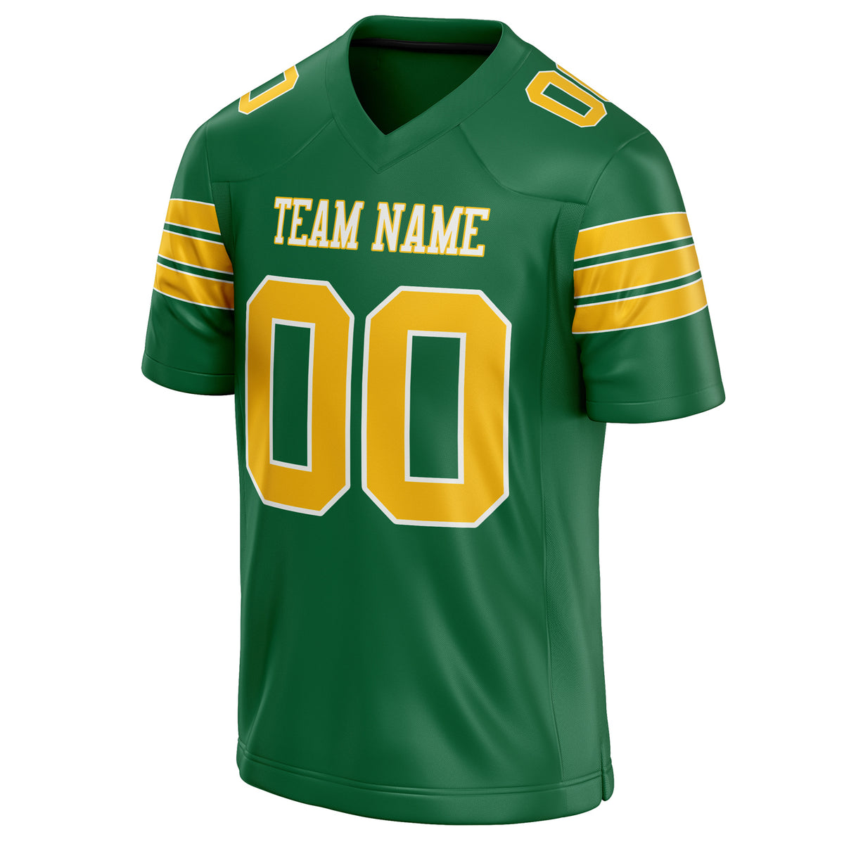 Custom Kelly Green gold Solid Colour Football Jersey