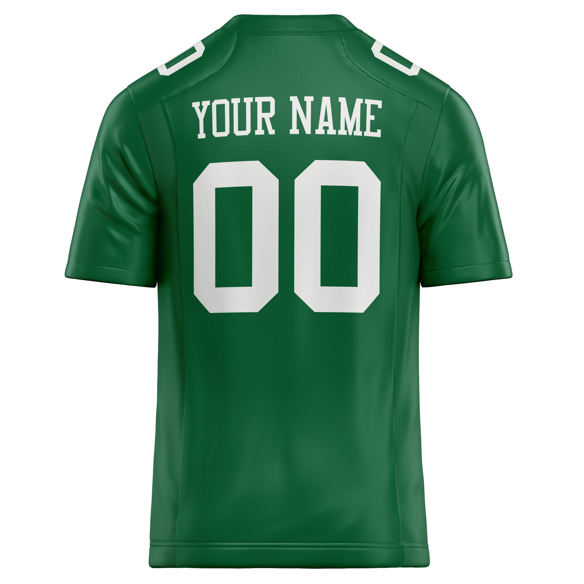 Custom Kelly Green White Solid Colour Football Jersey