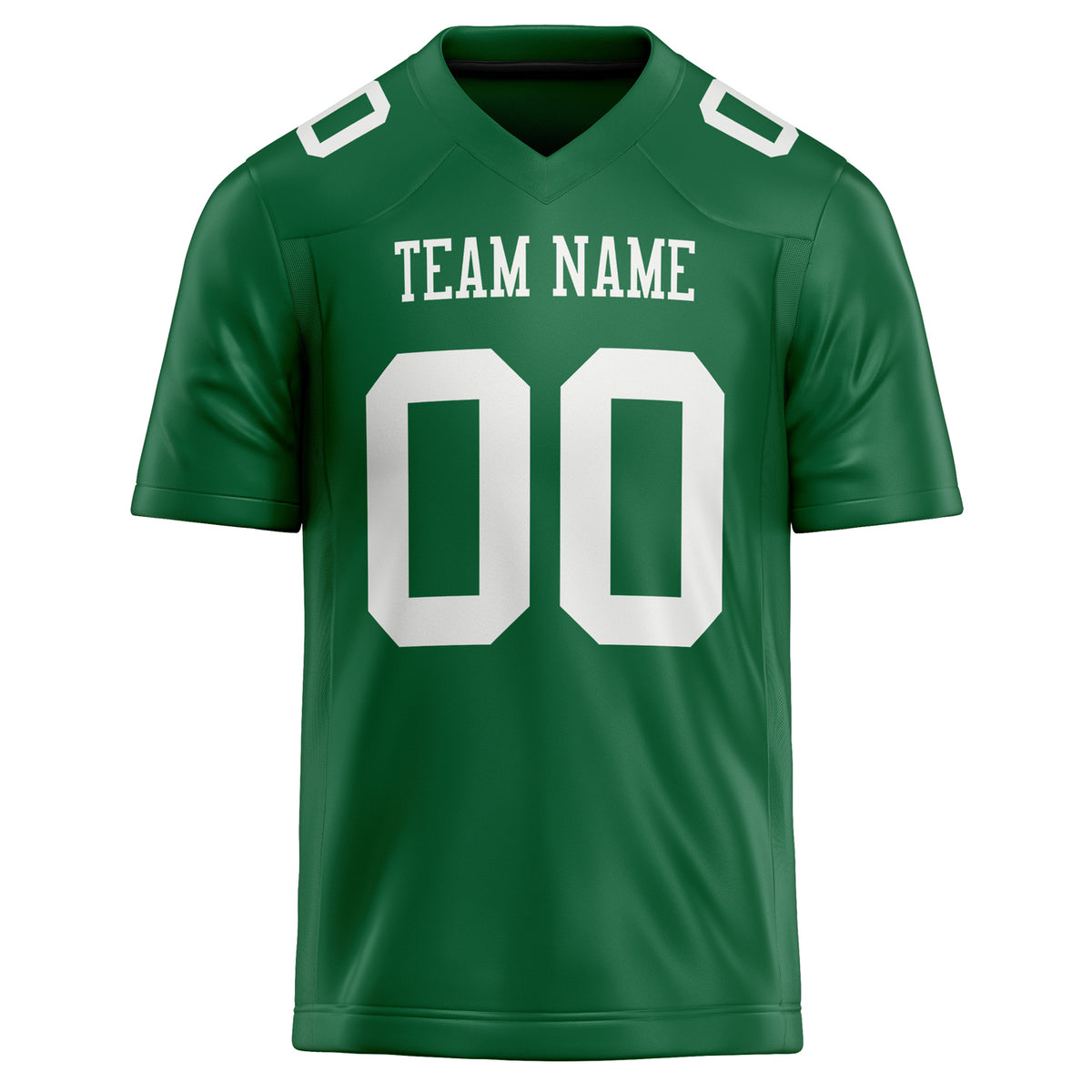 Custom Kelly Green White Solid Colour Football Jersey