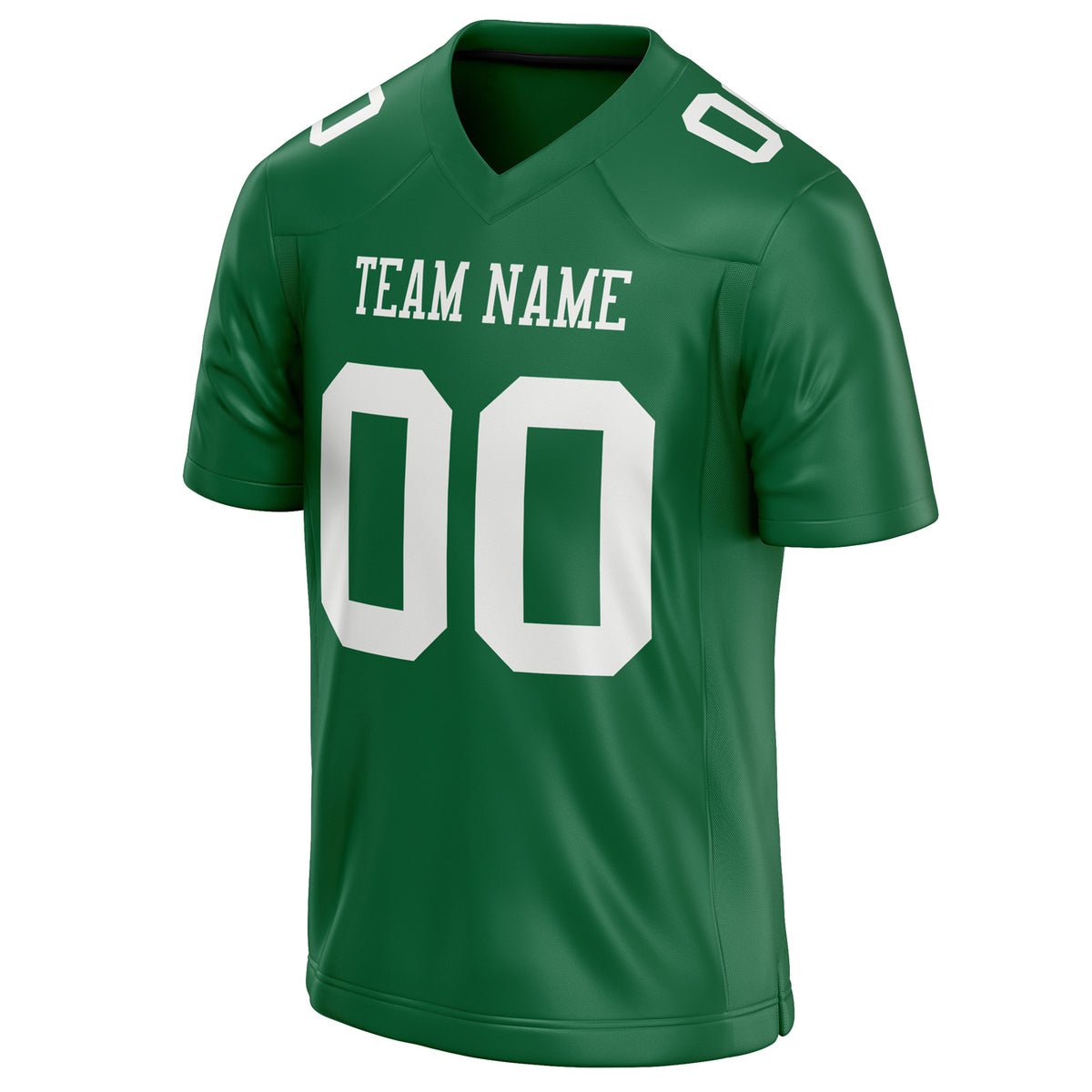 Custom Kelly Green White Solid Colour Football Jersey