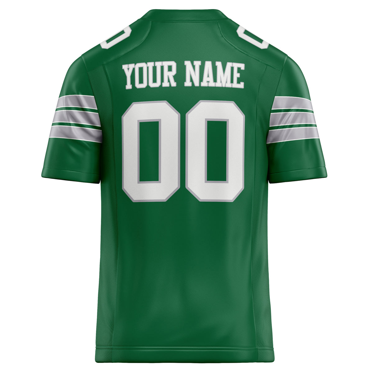 Custom Kelly Green White Solid Colour Football Jersey