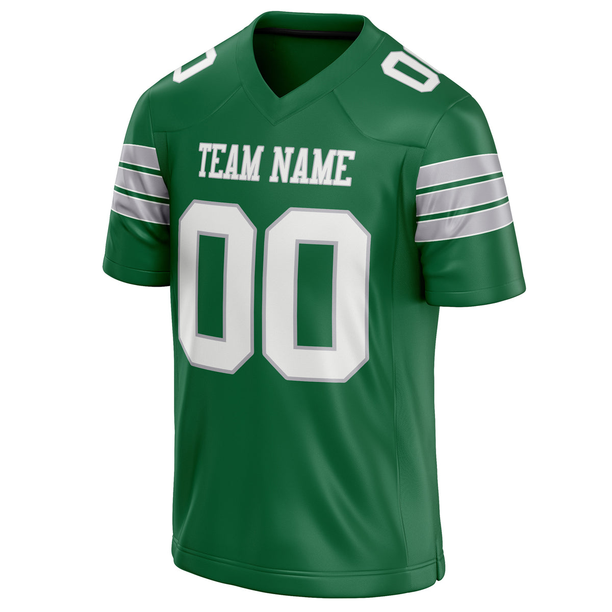 Custom Kelly Green White Solid Colour Football Jersey