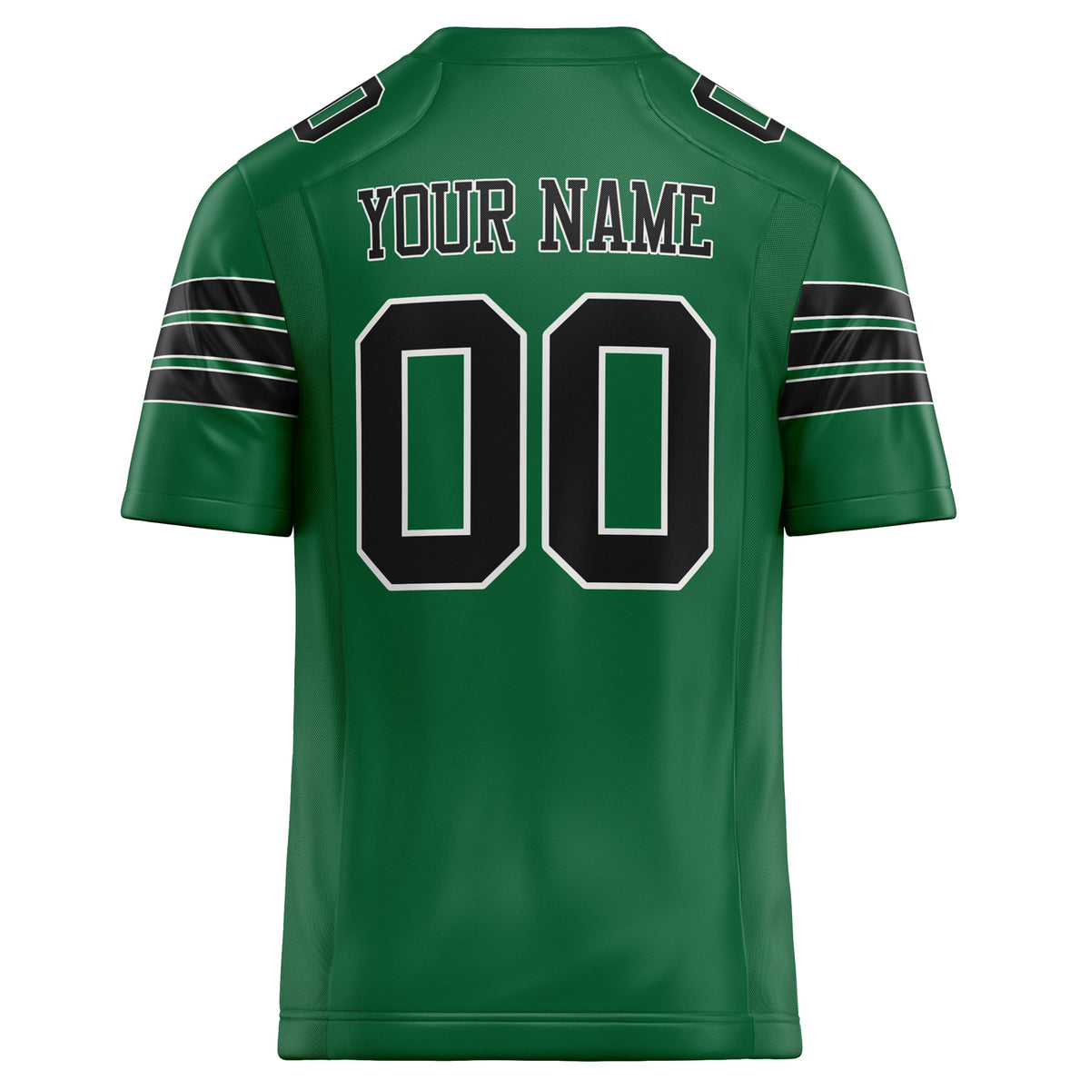 Custom Kelly Green Black Solid Colour Football Jersey