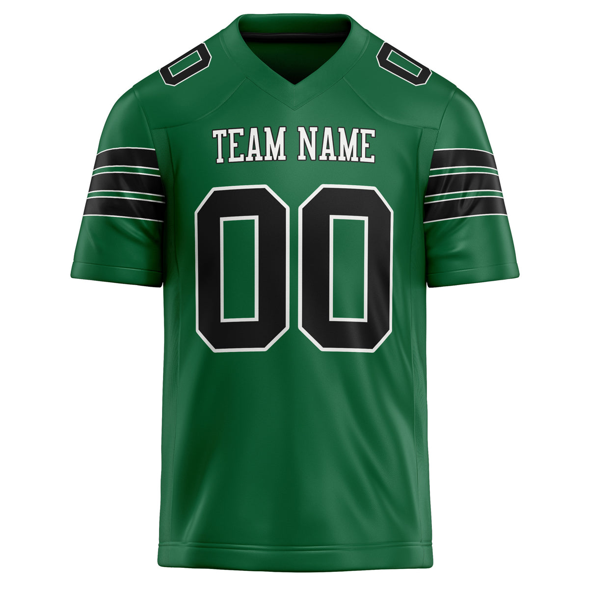 Custom Kelly Green Black Solid Colour Football Jersey