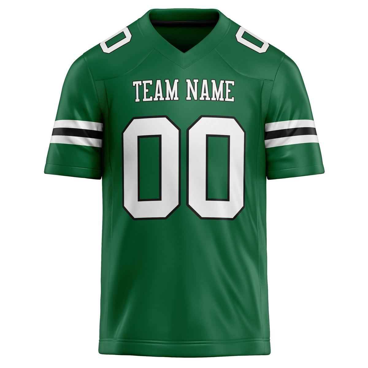 Custom Kelly Green White Solid Colour Football Jersey