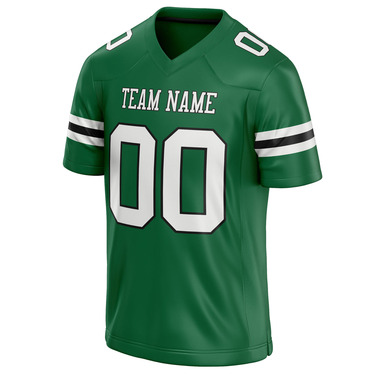 Custom Kelly Green White Solid Colour Football Jersey