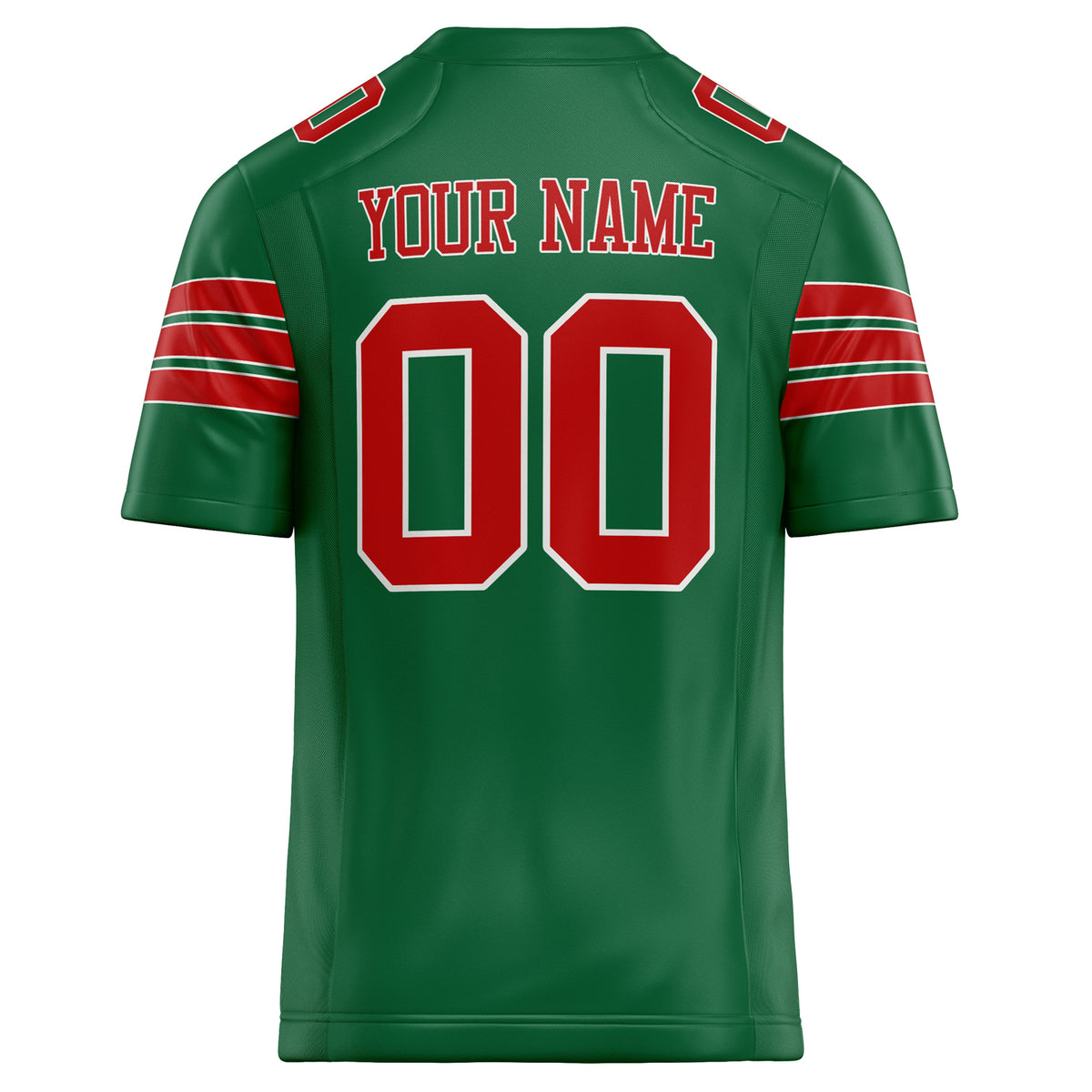 Custom Kelly Green red Solid Colour Football Jersey