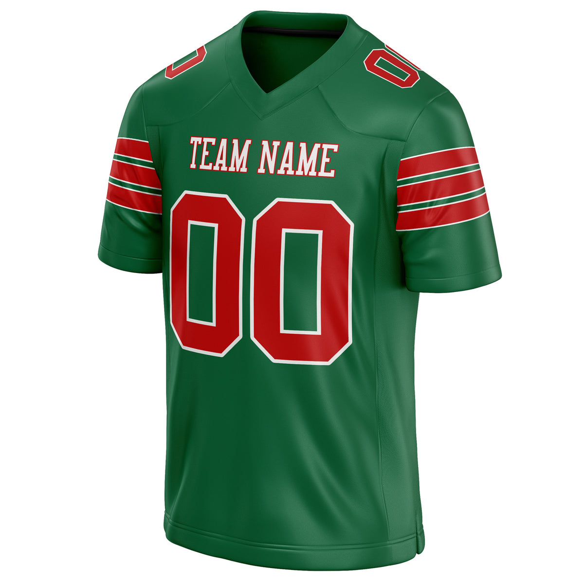 Custom Kelly Green red Solid Colour Football Jersey