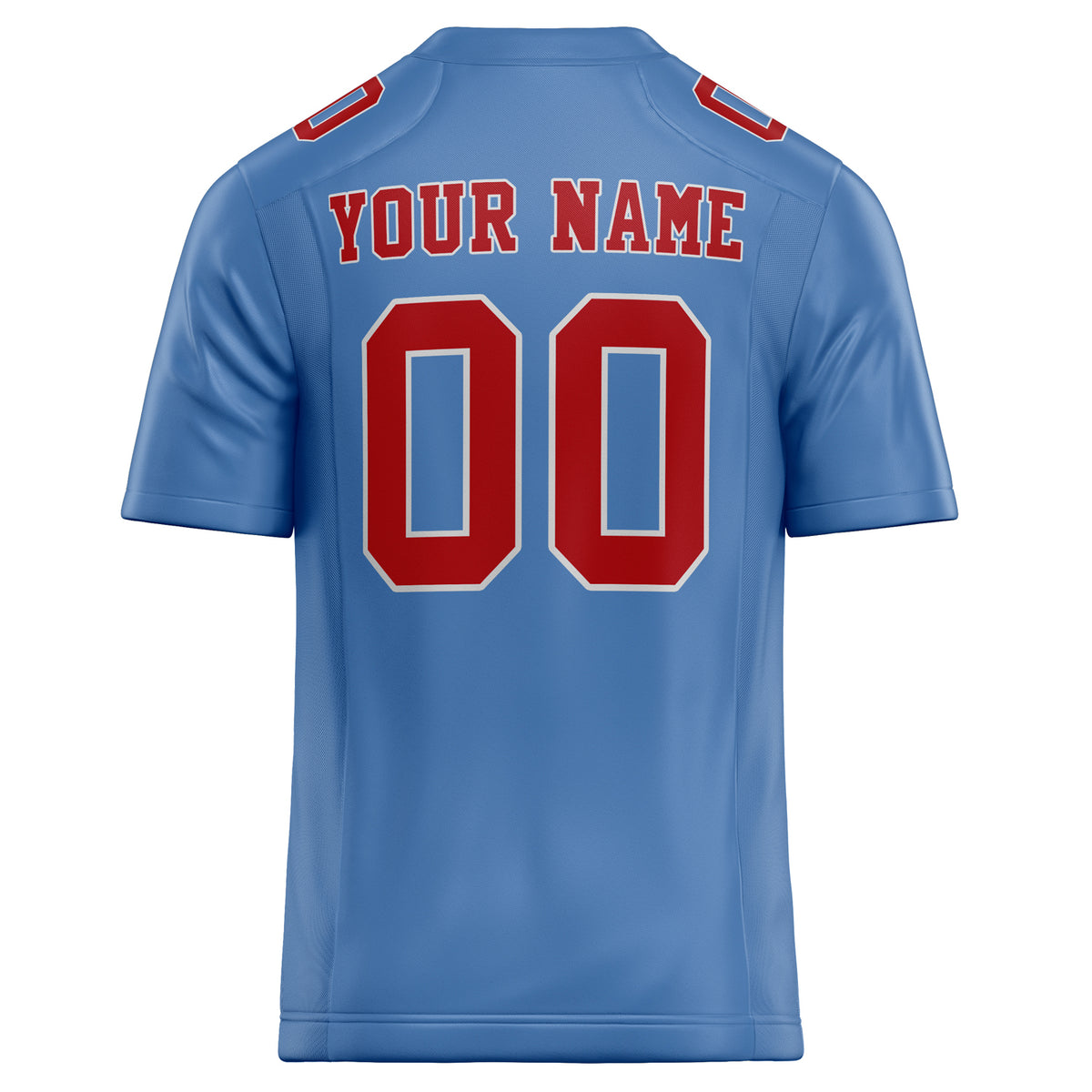 Custom Light Blue red Solid Colour Football Jersey