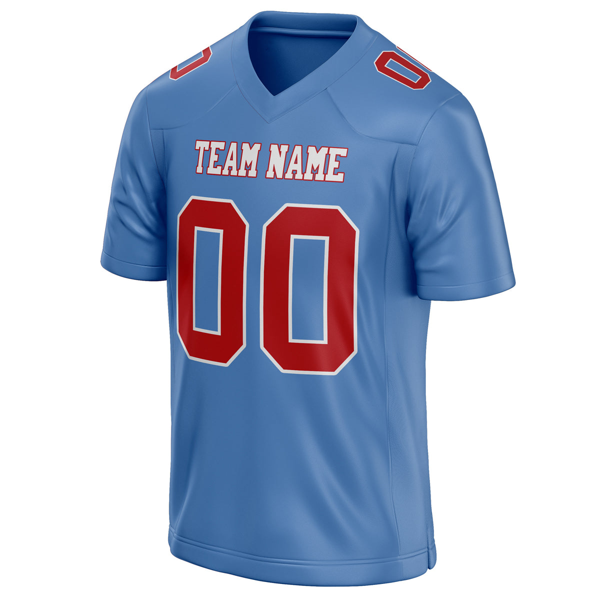 Custom Light Blue red Solid Colour Football Jersey