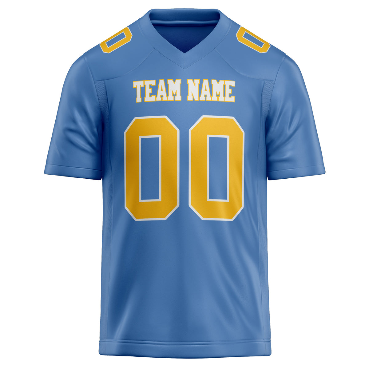 Custom Light Blue gold Solid Colour Football Jersey