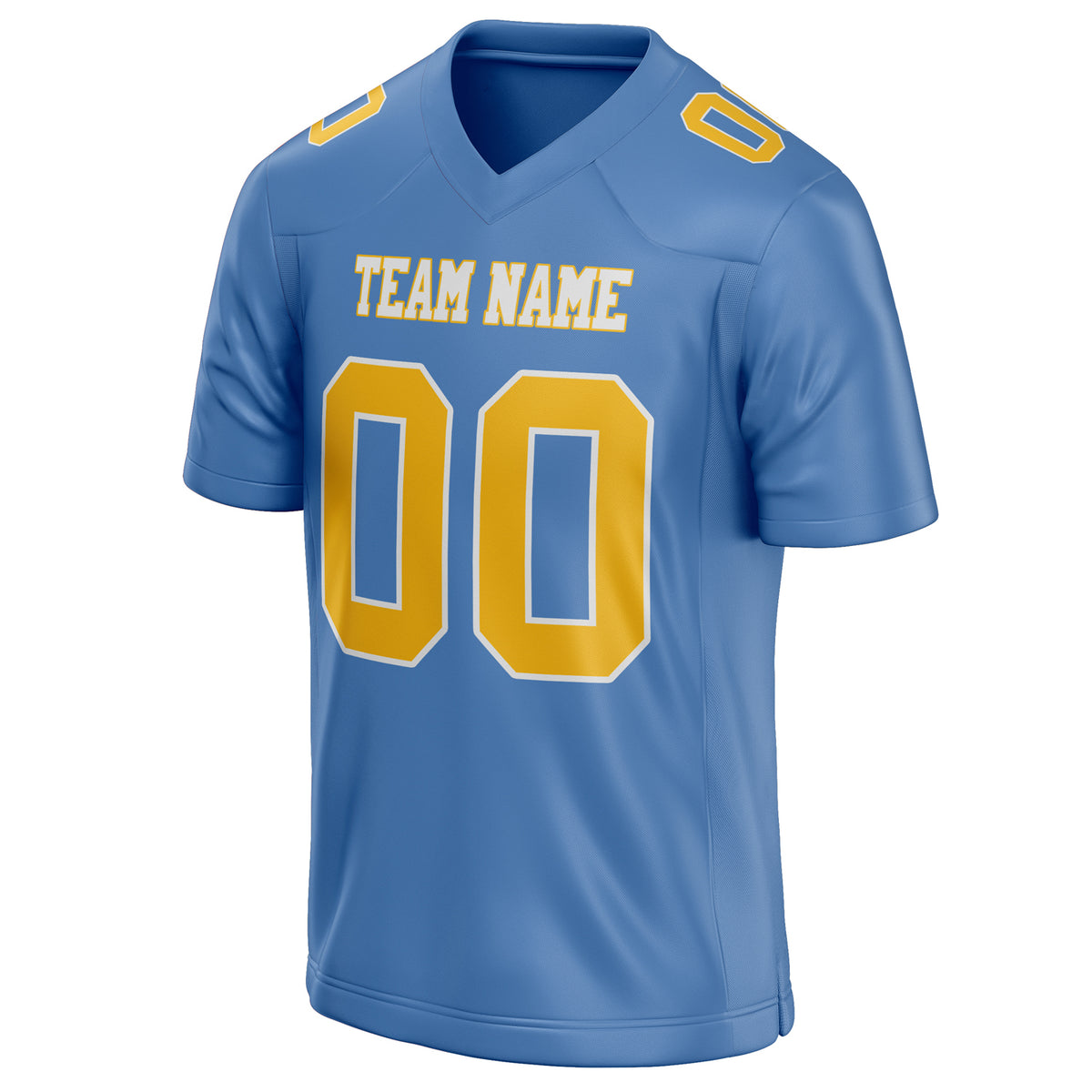 Custom Light Blue gold Solid Colour Football Jersey