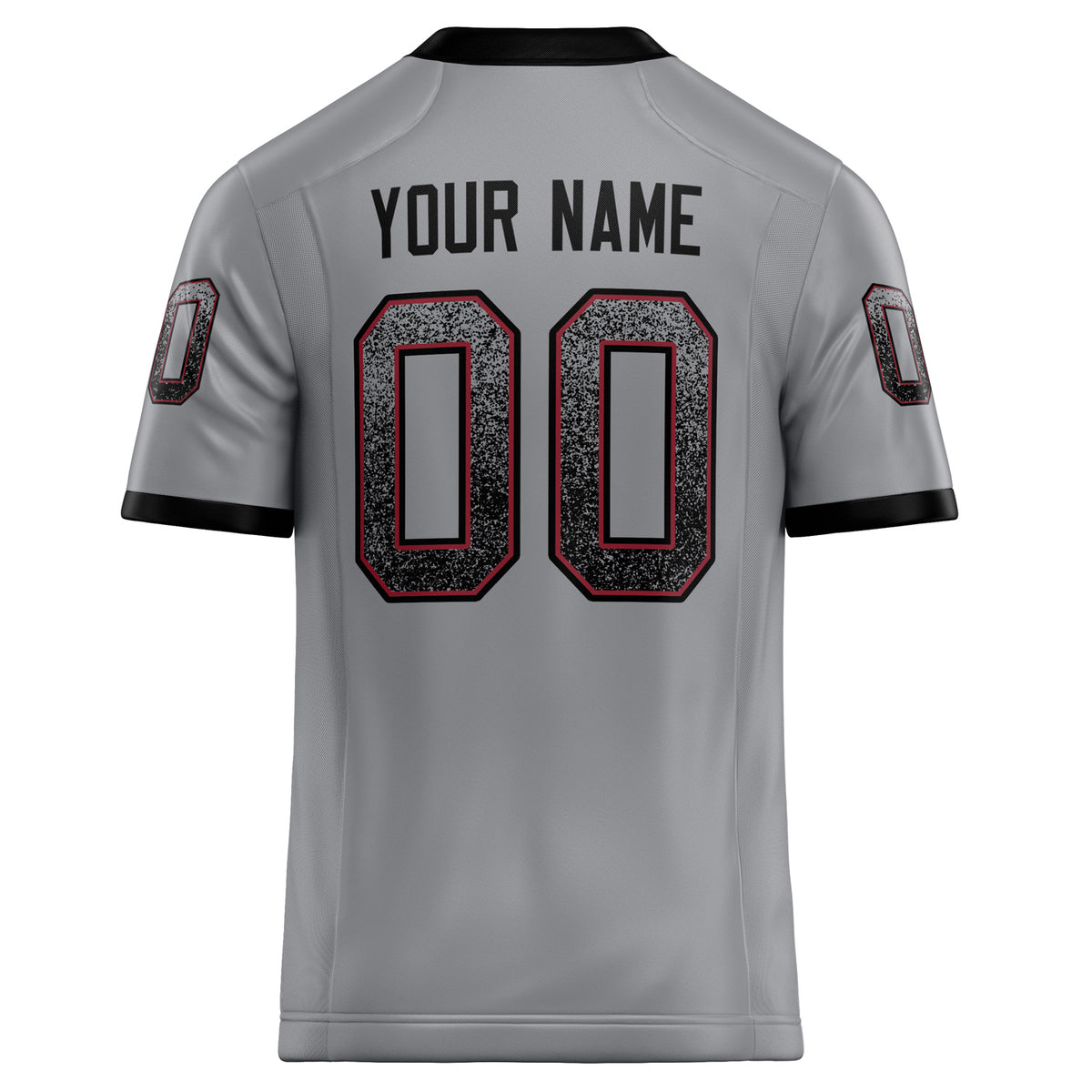 Custom Light Gray Black Solid Colour Football Jersey