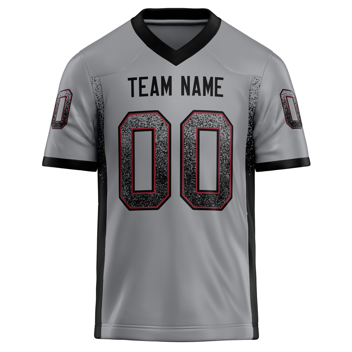 Custom Light Gray Black Solid Colour Football Jersey