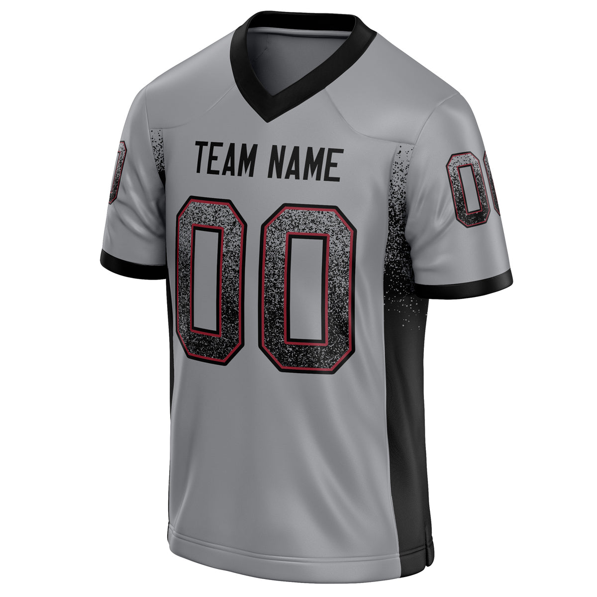 Custom Light Gray Black Solid Colour Football Jersey