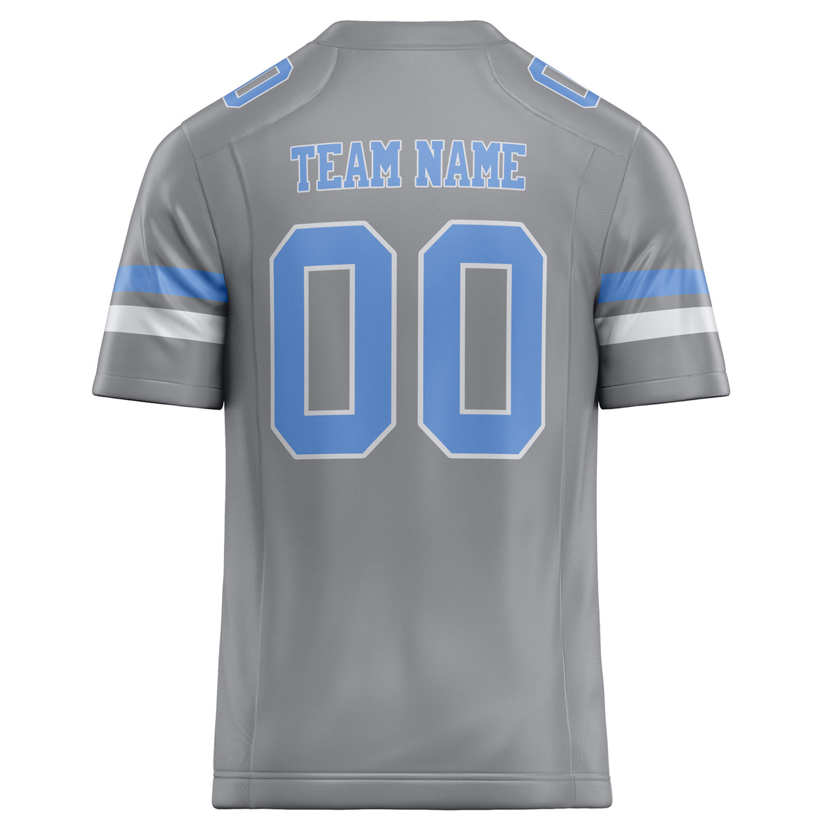 Custom Light Gray Light Blue Solid Colour Football Jersey