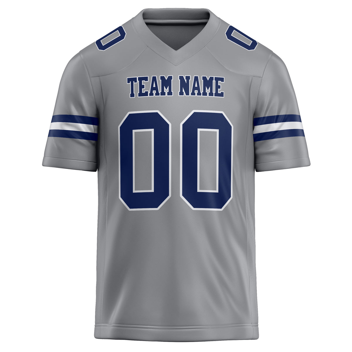 Custom Light Gray navy Solid Colour Football Jersey