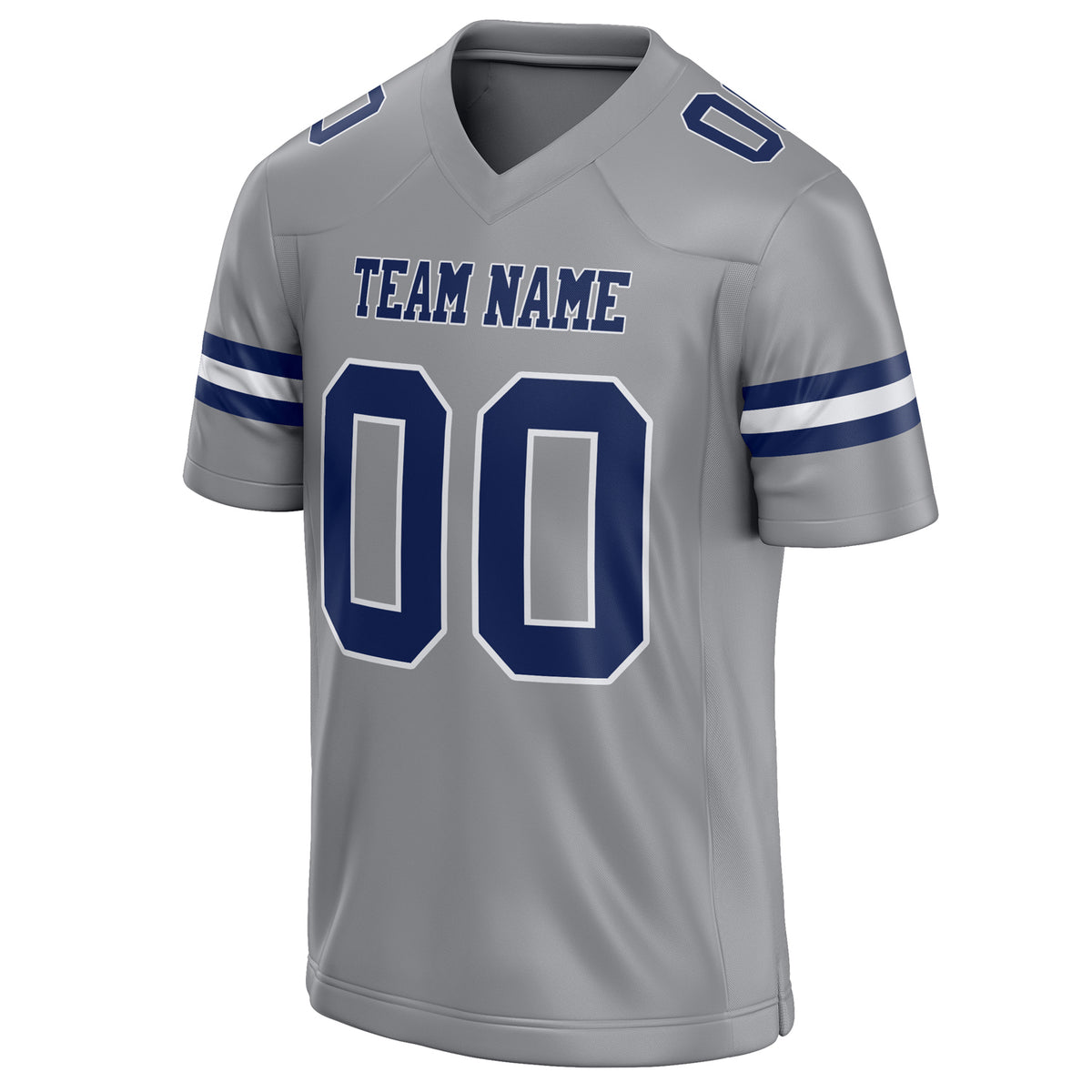 Custom Light Gray navy Solid Colour Football Jersey