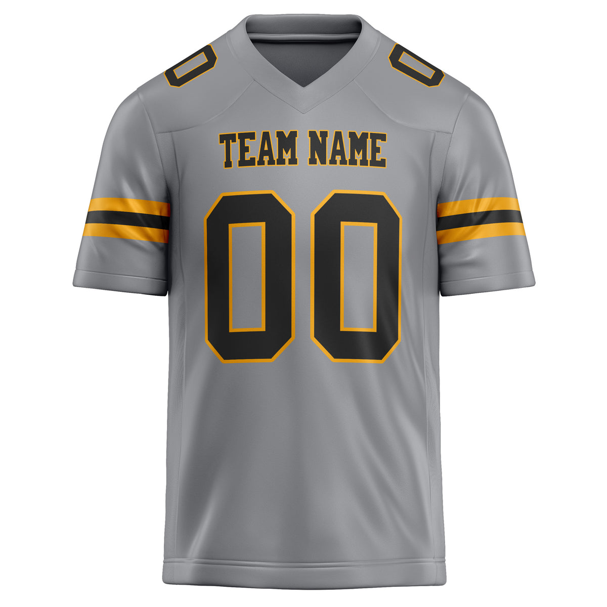 Custom Light Gray Black Solid Colour Football Jersey