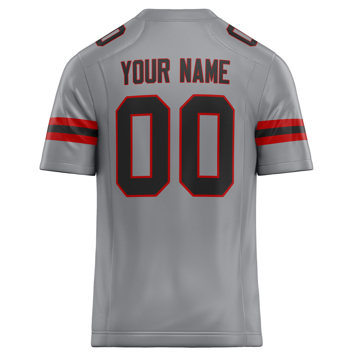 Custom Light Gray Black Solid Colour Football Jersey