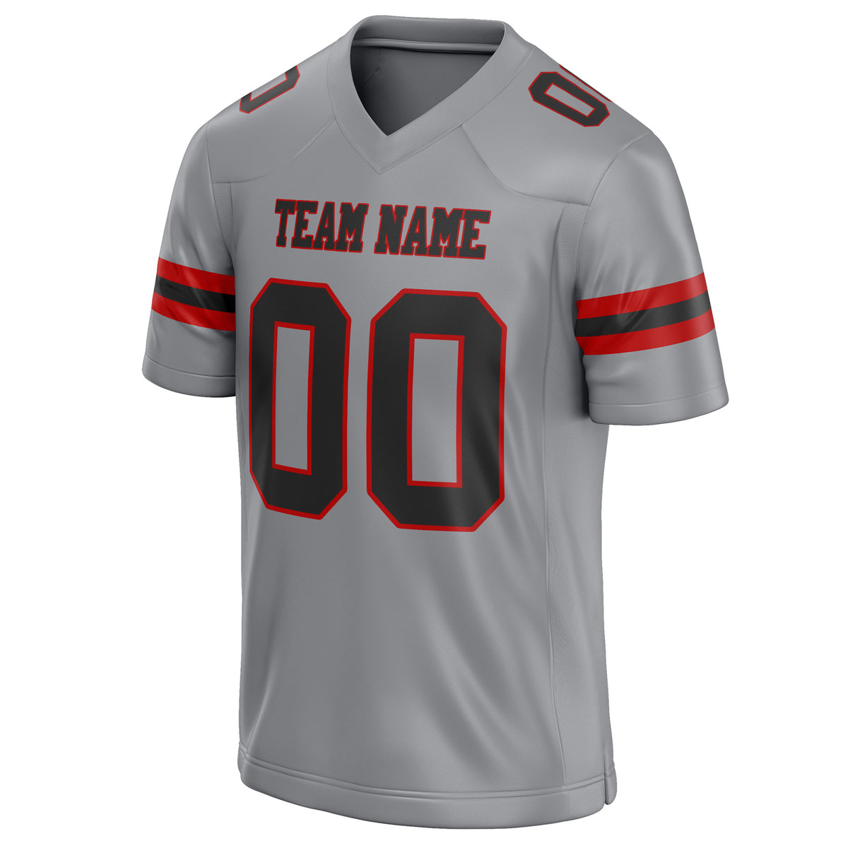 Custom Light Gray Black Solid Colour Football Jersey