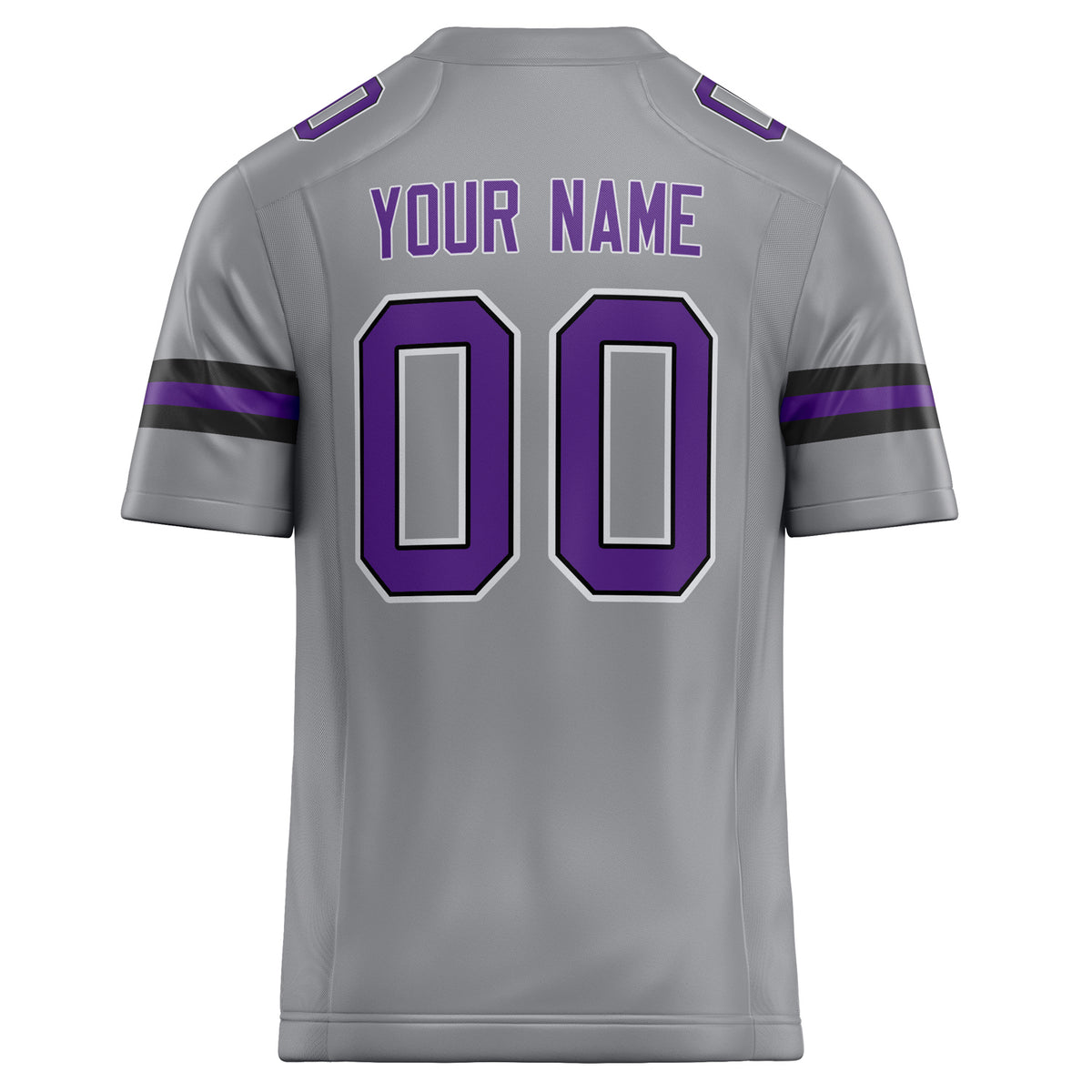 Custom Light Gray Purple Solid Colour Football Jersey